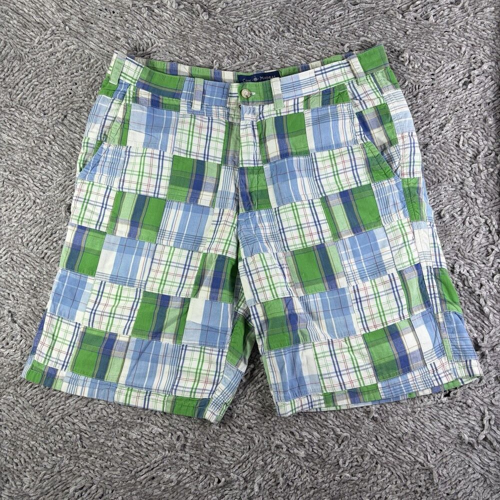 Cape Madras Patchwork Shorts Mens 36 Cape Elizabeth Maine Plaid Summer Preppy